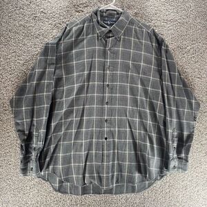 Ralph Lauren Shirt Mens Extra Large Gray Plaid Blaire Button Up Casual‎ Adult